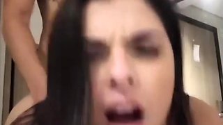 Busty Brazilian Teacher Takes Doggy From A Tattooed Lover On Camera