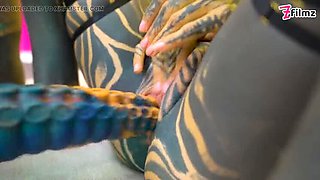 Tattooed Alt Girls Trinity Eclectic & Anuskatzz Lesbian Anal Fuck with Dildo and Spit Tongue