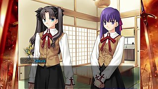 Gamer girl in hentai adventure with a big cock and large assets