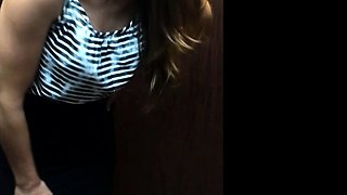 Pink labia close up of naive brunette
