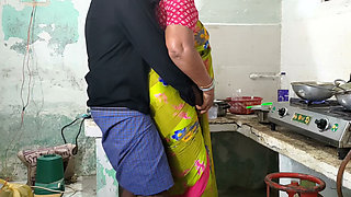 Uncut Homemade Romance Hot Mother-in-law's Kitchen Counter Action While Cooking