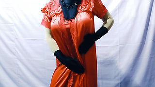 Beautiful Indian woman in nightie masturbating and talking