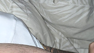 Step mom pulled out blanket and slip hand under step son panties