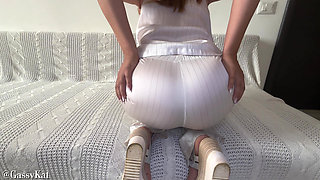 White Satin Pajama Farts - Plushie Face Punishment