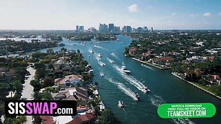 Swappz - dazed bffs catch their step sisters fingering with a monster dildo