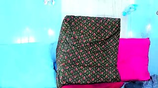 Tattood shemale tranny plays with ass during masturbation