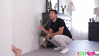 Annoying huge boobs latina stepsister