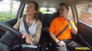 Chantelle Fox gets her tight pussy filled in POV car reverse cowgirl lesson with Ryan Ryder