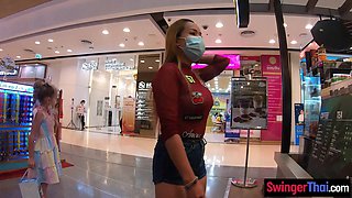 Big juggs Thai mommy GF mall visit and sex