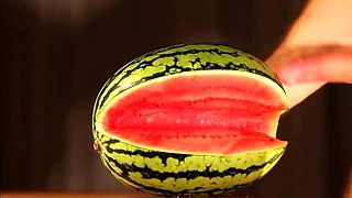 Muscular Stud Fucks and Cums on Watermelon