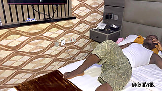 Big Ass Ebony Married Woman Fucks Big Cock Sneaky Neighbor on Family Bed