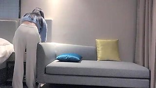 A beautiful girl in blue dress was having sex late at night in the Wolf Warrior Operation