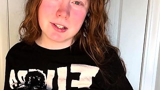 Redhead Nerdy Teen With hairy pussy Masturbating