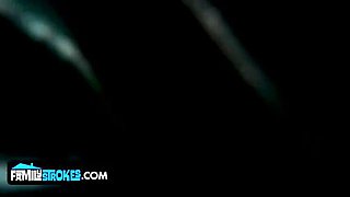 Step Grandma Threesome with Teen and Old Man - Spit Roasted by Two Dicks