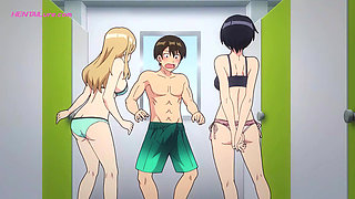 Adam Tries to Stay Calm but His Boner Gives Him Away as These Hotties Pushes the Moment Into Hot Sex