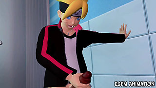 Boruto Caught on Bathroom. Naruto Hentai