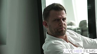 Delightful bimbo's black scene