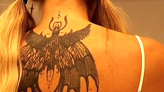 Super Hot Sexy Long Legs Blonde Takes off Her Panties to Show Her Tight Pussy Under Her Mini Skirt