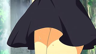 Bus Stop's Groping with a Hot Busty Schoolgirl - Hentai