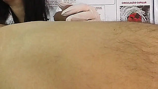 A Nurse Caught Him Jerking off-and Gave Him a Titty-job Until He Came in Her Mouth