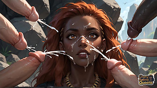 Red-hot, Ebony XXX Porn Featuring the Dark-hued Queen's Waterfall Oral Seduction.