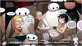 [eng Sub] Baymax Uses His Fingers To Calm The Girls Stress (big Hero 6) - Honey Lemon And Car Toon