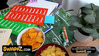 Sneaky teenies: jazmin luv & Aubree Valentine trick their stepfathers to win in dream football, pt. 4