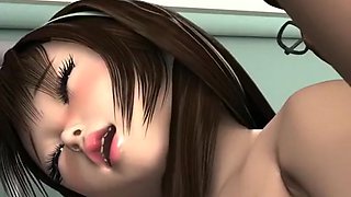 Animated Japanese babe moans like crazy while she gets creampied