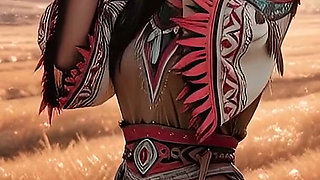 Native American Lakota Girl Is Ready to Ride 100 Miles for a Good Fuck in the Ai Adaptation for Columbus Day