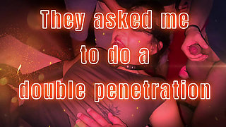 Fuck and Double Penetration in the Dark Room of a Swinger Club