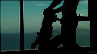 Tied Up Teen Sucks Cock With A View