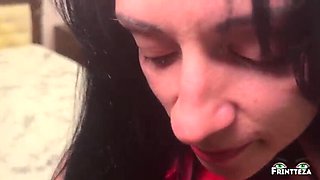 Stepmom Halloween Creampie - Hot MILF Fingering Orgasm in Bed with Stepson