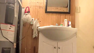 Hana Take a Cup Water Clean Her Pussy in the Bathroom