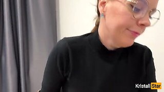 Russian Mommy Teacher Grades Big Dick With Blowjob & Creampie - POV Sex