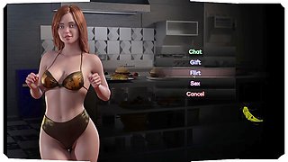 Adult game, big tits, maid