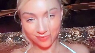 Therealbrittfit is having fun by the pool