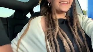 Cum starved teen gives fabulous POV blowjob in the car