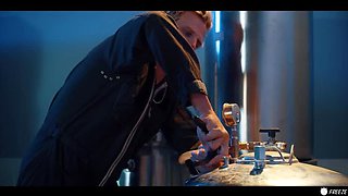 Employee Freeze Prank: Vince Karter Fucks MILF Boss Nicole Aria & Turns Little Puck into Sex Doll - Blowjob, Bondage, Creampie