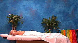 Blond tit massage and blowjob