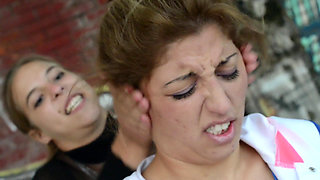 Ear fetish - ear strike - Domina Mikaela and Slave Natasha