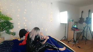Backstage of Pretty Lesbian Fetish Girls Doing Sex Video. Positive Femdom, Sex Play, Latex Leather