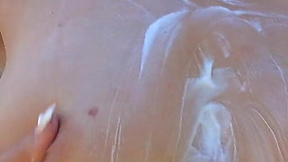 Fit Pornstar Creams up & Shows off Her Hairy Pussy