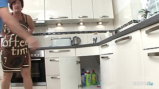 Horny Mature Brunette Enjoys Wild Kitchen Sex Adventure