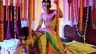 Desi JamaiRaja Hardcore Sex with Avishek Kanti Roy - Big Ass Bhabhi Face Fuck & Doggy Style in Bathroom
