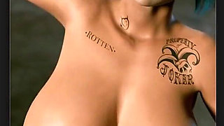 Harley Quinn on the Arkham City Runway Showing Her Thicc Tits and Ass