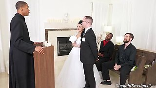 Payton Preslee Wedding Threesome - Rough BBC Cuckold Session