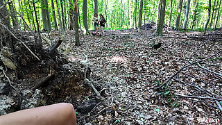 A Voyeur in the Forest Fucks 2 Bitches