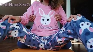 Step Sister Moans Loud in Morning - Step Brother Fingers Her in Pajamas