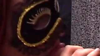 Fantastic Masked Teen Gives Blowjob to Big Amateur Cock That Cums on Her Small Tits