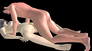 Animated 3D Porn - Asian Man Fucking Beautiful Girl in Missionary Pussy & Ass Creampie